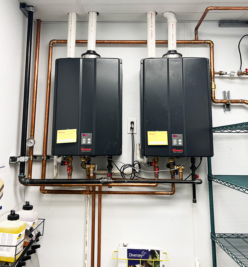 commercial tankless water heater installation